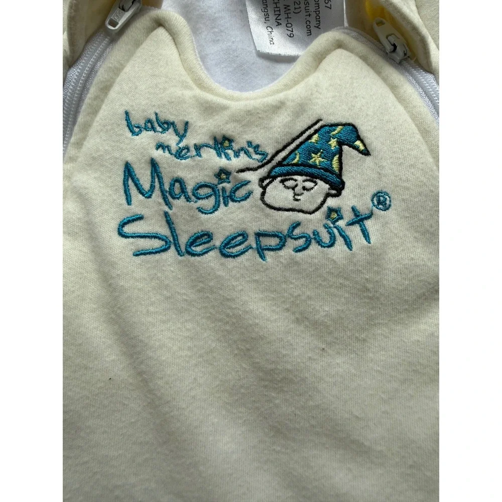 Baby Merlin's Magic Sleep-suit Cream 0-6 M Cotton Fleece Zip Footless Sleepsuit